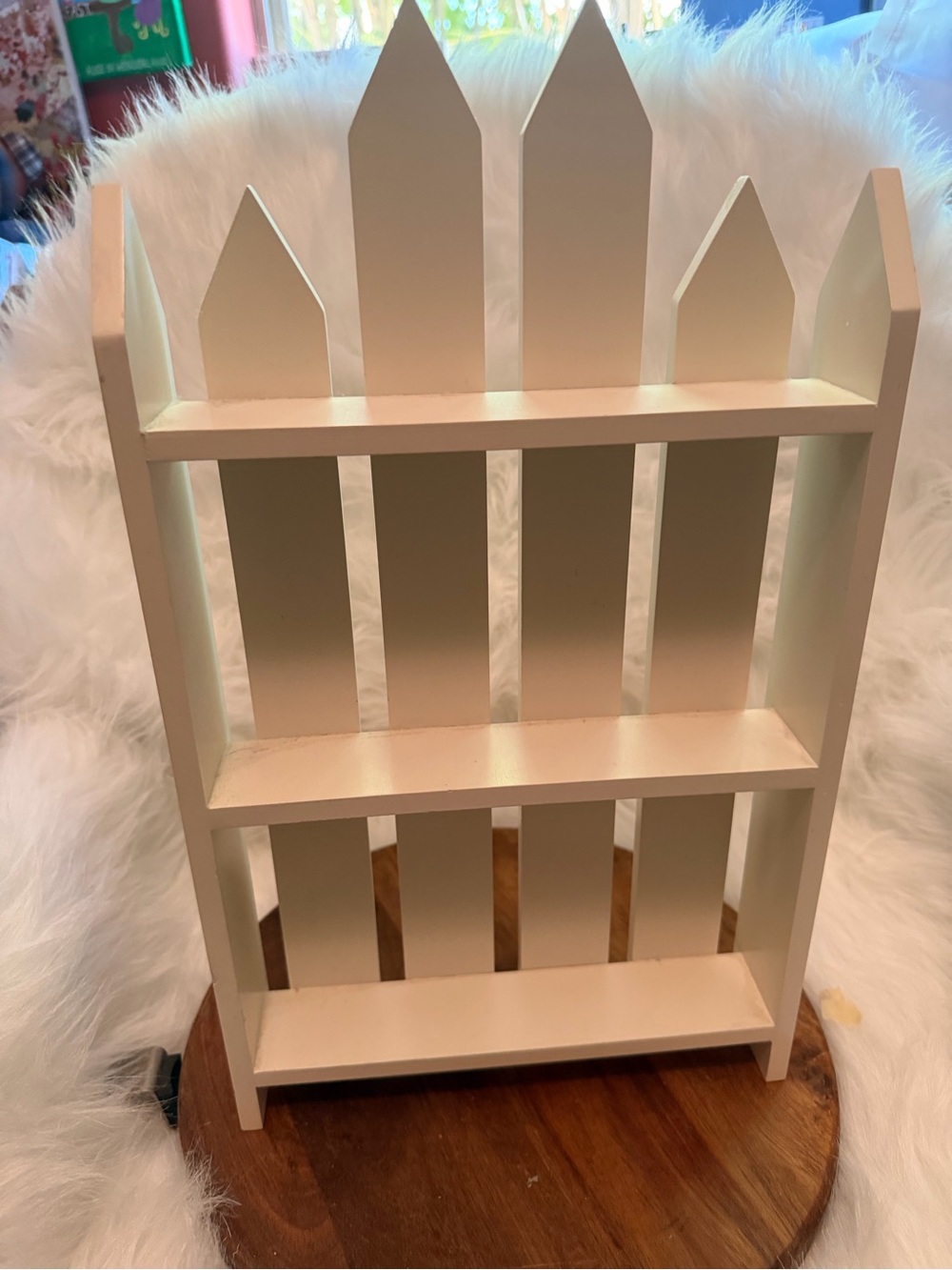White Decorative Picket Shelf - Home Wall Decor